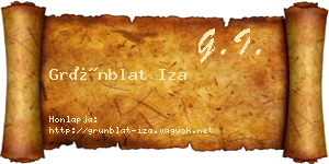 Grünblat Iza névjegykártya
